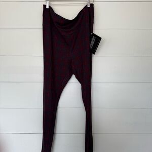 Iman Women’s 2X Red Patterned Pull on Pants Leggings New
